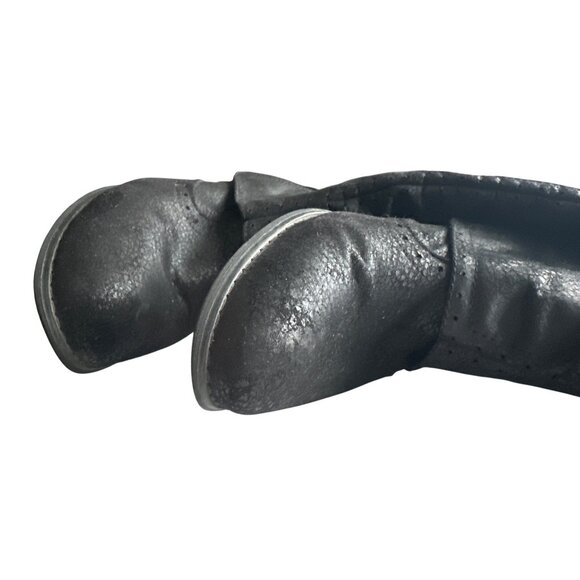 Not Rated Black Perforated Knee-High Faux Leather Boots Buttons Low Heels Size 9 - Picture 4 of 8